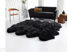 Aito lampaantalja Merino black Octo ±170x180 cm