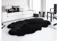 Aito lampaantalja Merino black Quatro ±90x180 cm