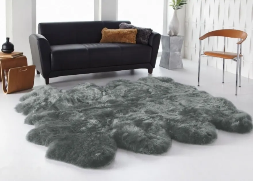 Aito lampaantalja Merino grey Octo ±170x180 cm