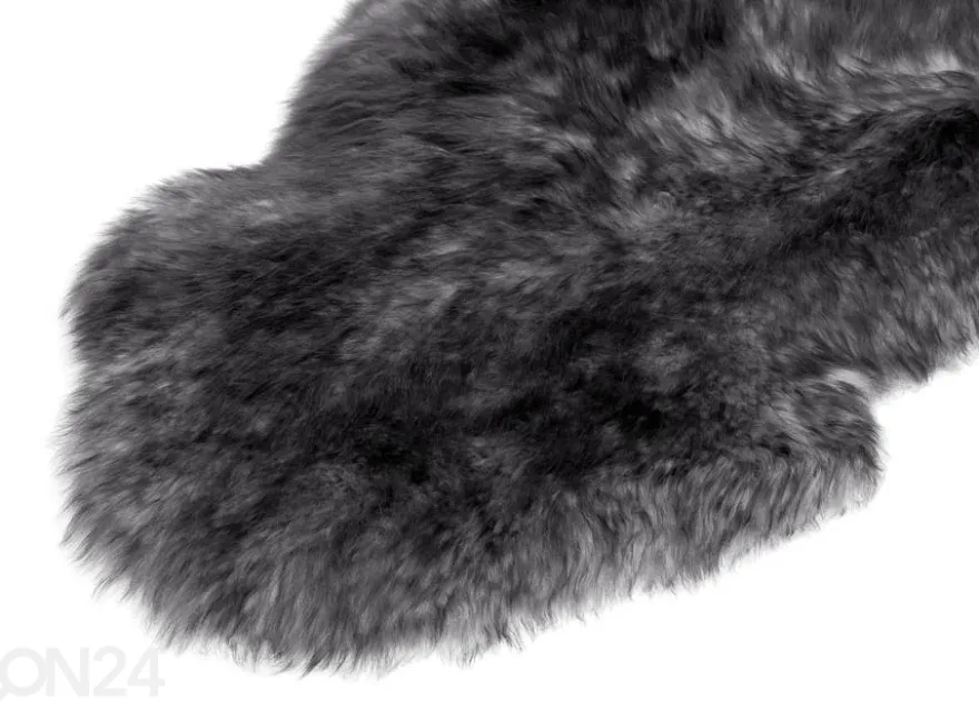 Aito lampaantalja Merino harmaanmusta frieze M ±60x90 cm