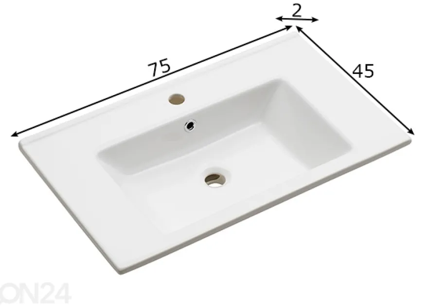 Allaskaappi + keraaminen pesuallas 945 h53x75x45 cm