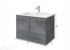 Allaskaappi + keraaminen pesuallas 945 h53x75x45 cm