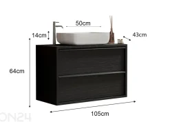 Allaskaappi pesualtaalla Steel 105 cm