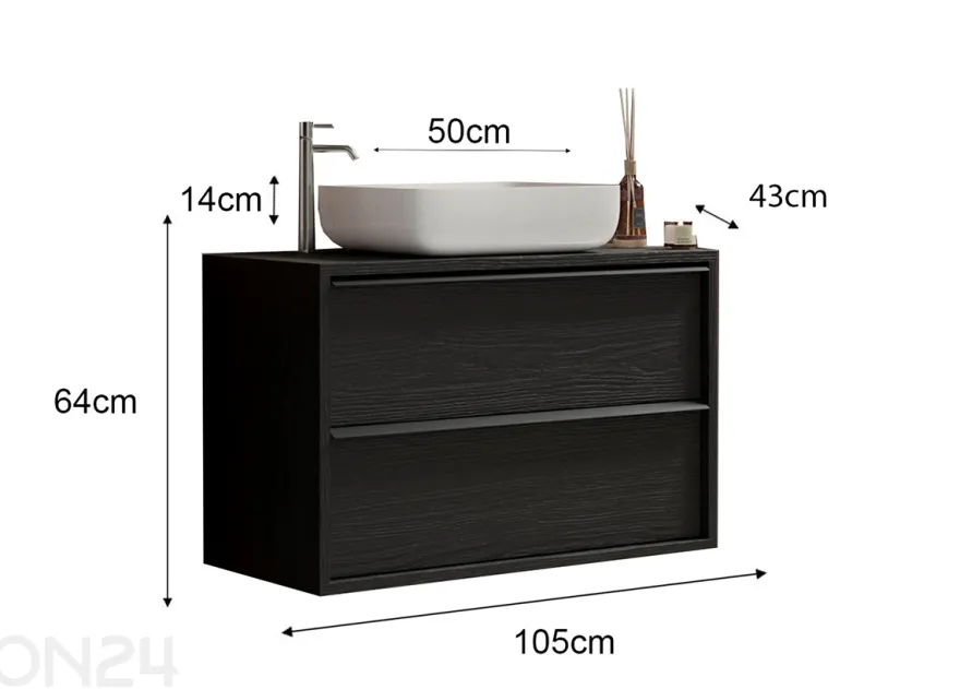 Allaskaappi pesualtaalla Steel 105 cm