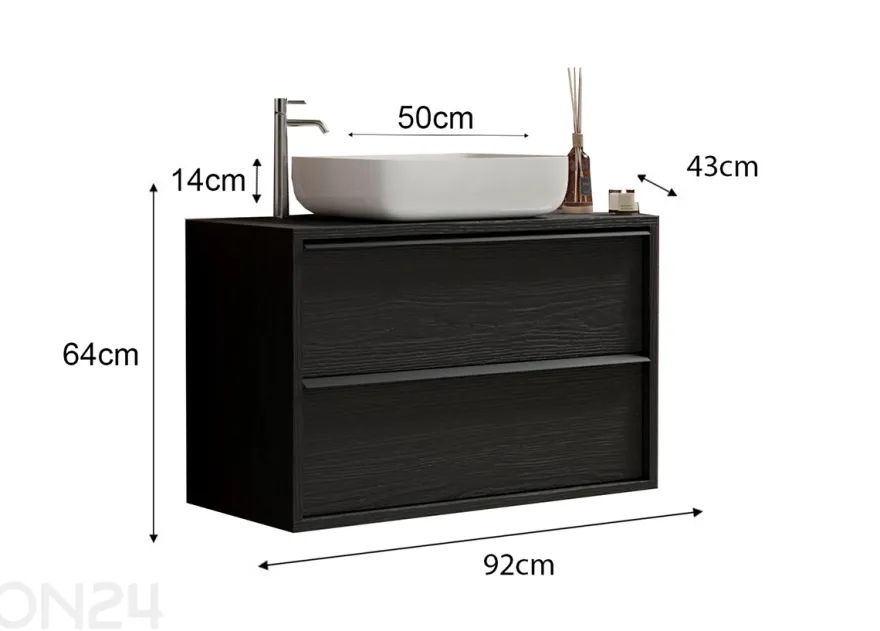 Allaskaappi pesualtaalla Steel 92 cm