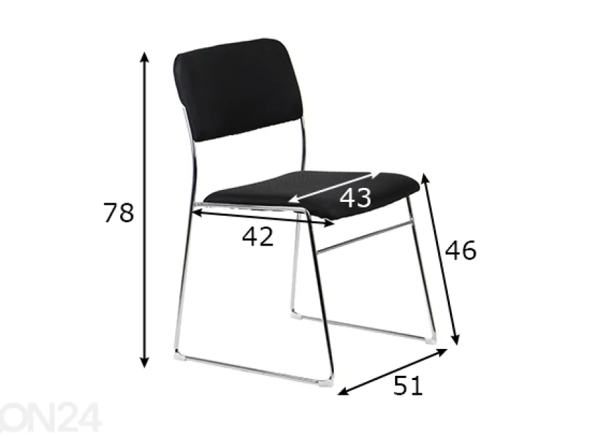 Asiakastuoli 4 kpl, musta
