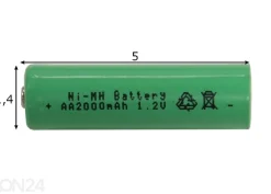 Aurinkoenergialla ladattava Ni-MH-akku AA 1,2 V (2 kpl)