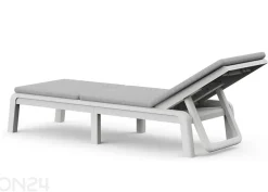 Aurinkotuoli Keter Keter Mallorca pehmusteella Sunlounger, valkoinen / harmaa