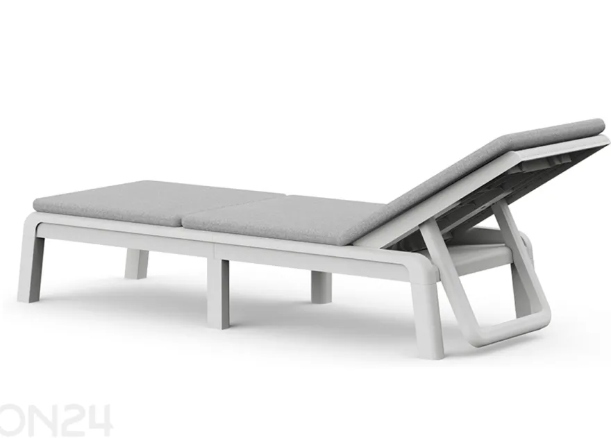 Aurinkotuoli Keter Keter Mallorca pehmusteella Sunlounger, valkoinen / harmaa