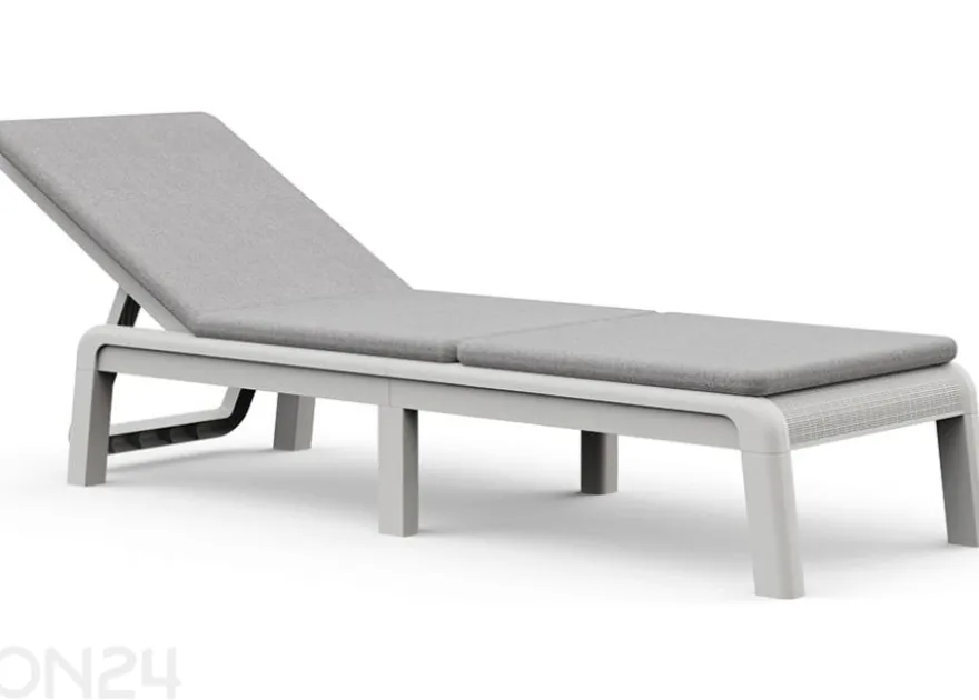Aurinkotuoli Keter Keter Mallorca pehmusteella Sunlounger, valkoinen / harmaa