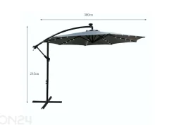 Aurinkovarjo Milin + LED Ø 3 m