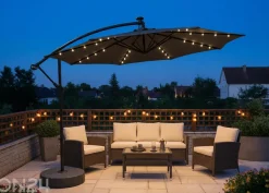 Aurinkovarjo Milin + LED Ø 3 m