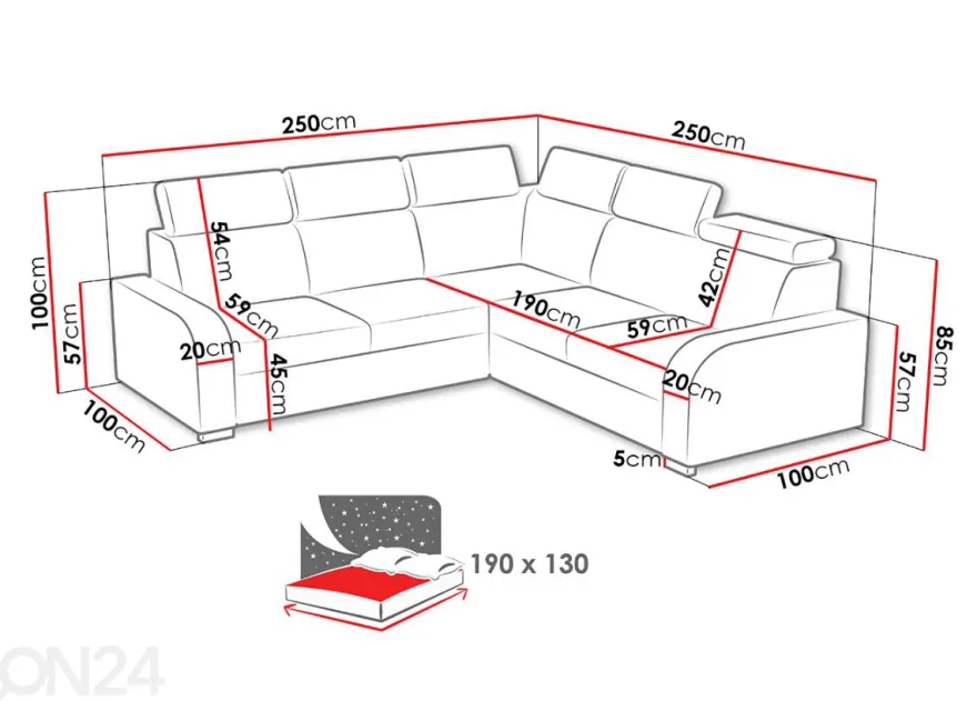 Divaanivuodesohva Trieste