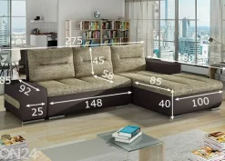 Divaanivuodesohva vuodevaatelaatikolla Detroit