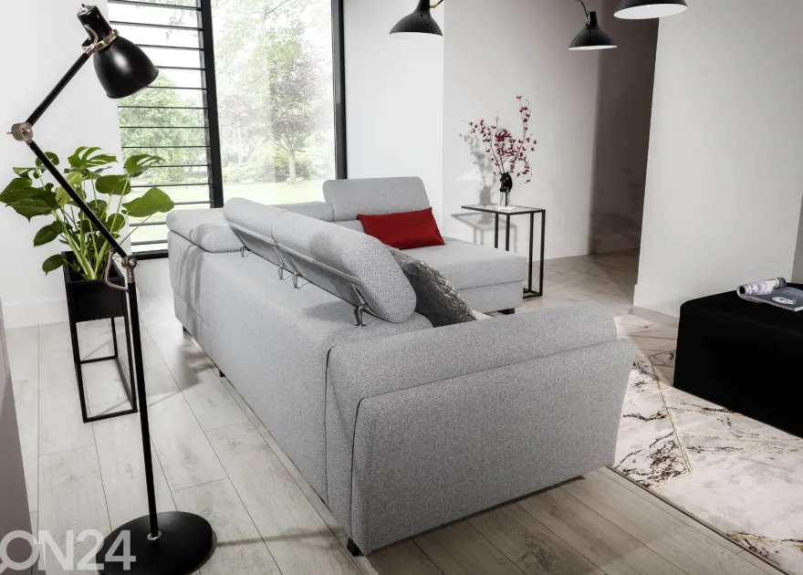 Divaanivuodesohva vuodevaatelaatikolla