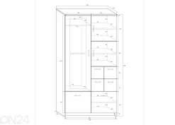 Eteiskaappi 100 cm