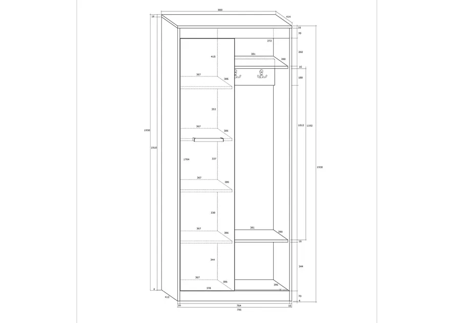 Eteiskaappi Cobhy 80 cm