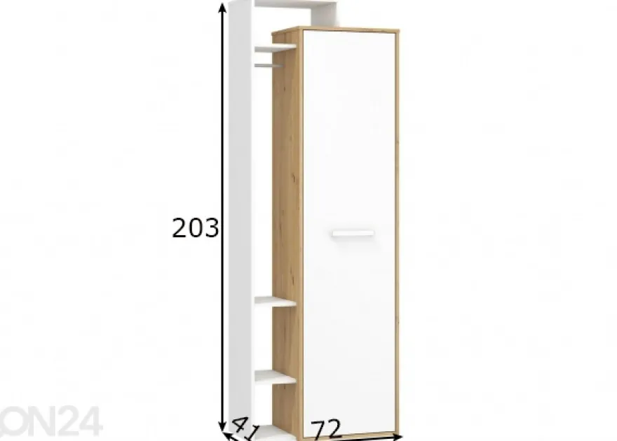 Eteiskaappi Macroom 72 cm