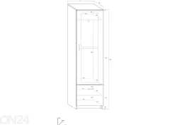 Eteiskaappi / vaatekaappi 52 cm