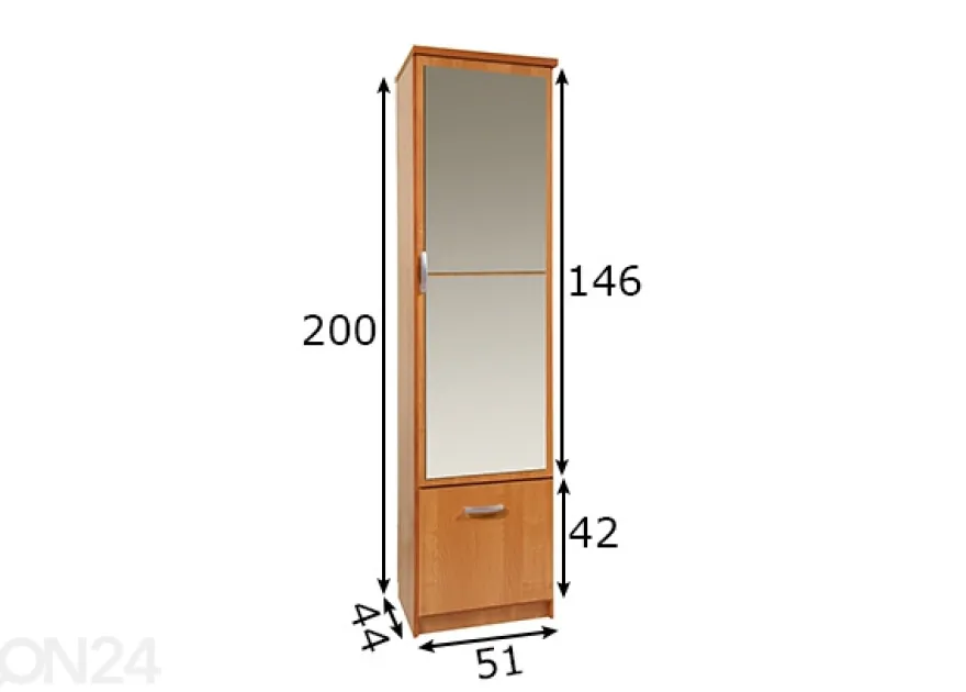 Eteiskaappi / vaatekaappi 52 cm