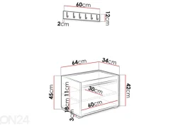 Eteiskalusteet 60 cm