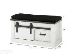 Eteispenkki istuinpehmusteella Sherwood 93 cm