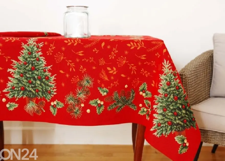Gobeliinikankainen joululiina Pinetree 138x236 cm
