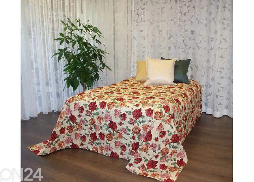 Gobeliinikankainen päiväpeitto RUUSUT 240x240 cm