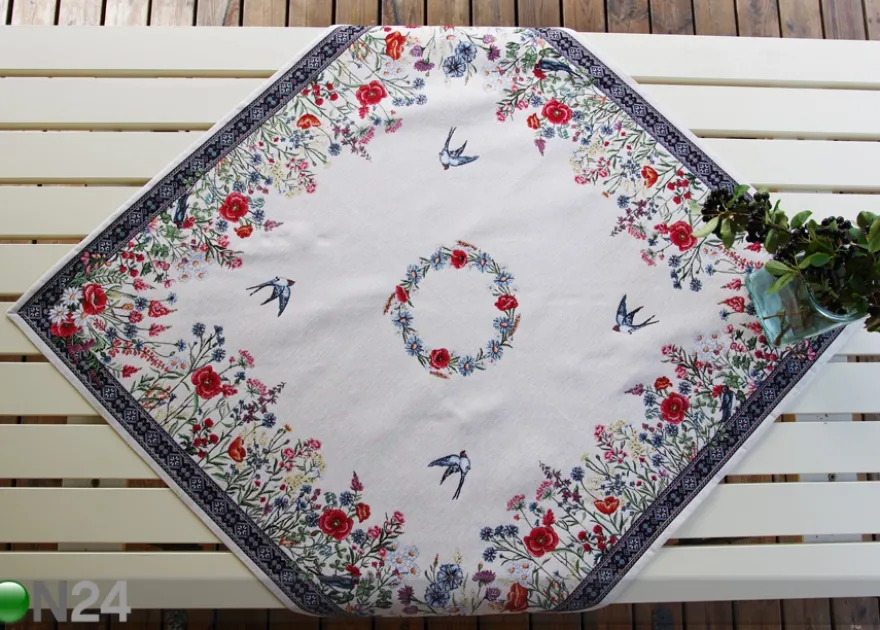 Gobeliinikankainen pöytäliina Chamomille 100x100 cm