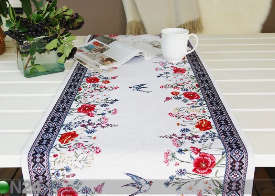 Gobeliinikankainen pöytäliina Chamomille 45x140 cm