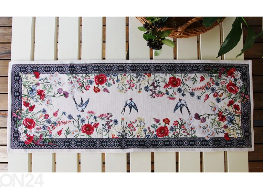 Gobeliinikankainen pöytäliina Chamomille 36x100 cm