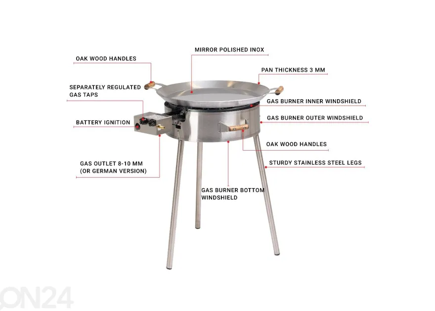 GrillSymbol grillipannu kaasupolttimella PRO-580 inox