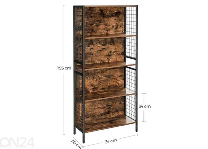 Hyllykkö 74 cm, ruskea/musta