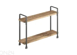 Hylly 2 kpl York 34x8x23 cm, musta + akaasiapuu