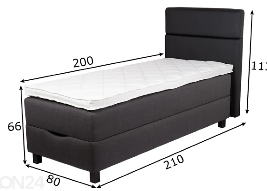 Hypnos sänky vuodevaatelaatikolla Athena 80x200 cm + pneumo mekanismi