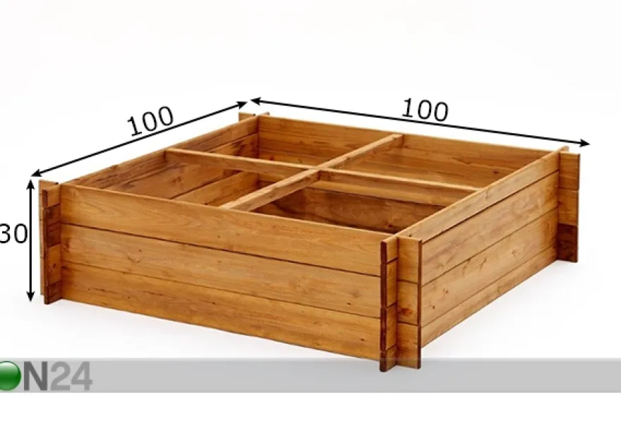 Istutuslaatikko 100x100 cm 4 lokeroa
