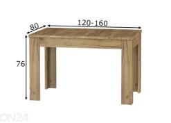 Jatkettava ruokapöytä Cobhy 120-160x80 cm