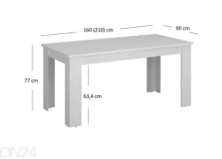 Jatkettava ruokapöytä Erden 90x160/210 cm