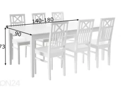 Jatkettava ruokapöytä Florence 140/180x90 cm, koivu