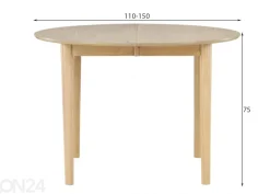 Jatkettava ruokapöytä Gilda 110/150x110 cm