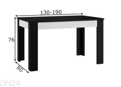 Jatkettava ruokapöytä Goleen 130-190x80 cm