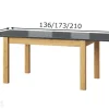 Jatkettava ruokapöytä Kama 90x136-210 cm
