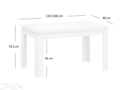 Jatkettava ruokapöytä Lingo 86x135/184 cm