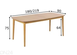 Jatkettava ruokapöytä Monz 180/219x90 cm