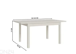 Jatkettava ruokapöytä Oak Squere 80x120/160 cm