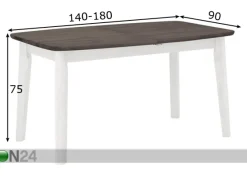 Jatkettava ruokapöytä Palermo 140-180x90 cm