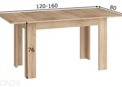 Jatkettava ruokapöytä Timo 120/160x80 cm