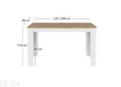 Jatkettava ruokapöytä Vigo 86x135/184 cm
