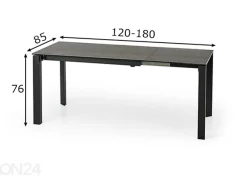 Jatkettava ruokapöytä 85x120-180 cm