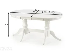 Jatkettava ruokapöytä 150/190x90 cm